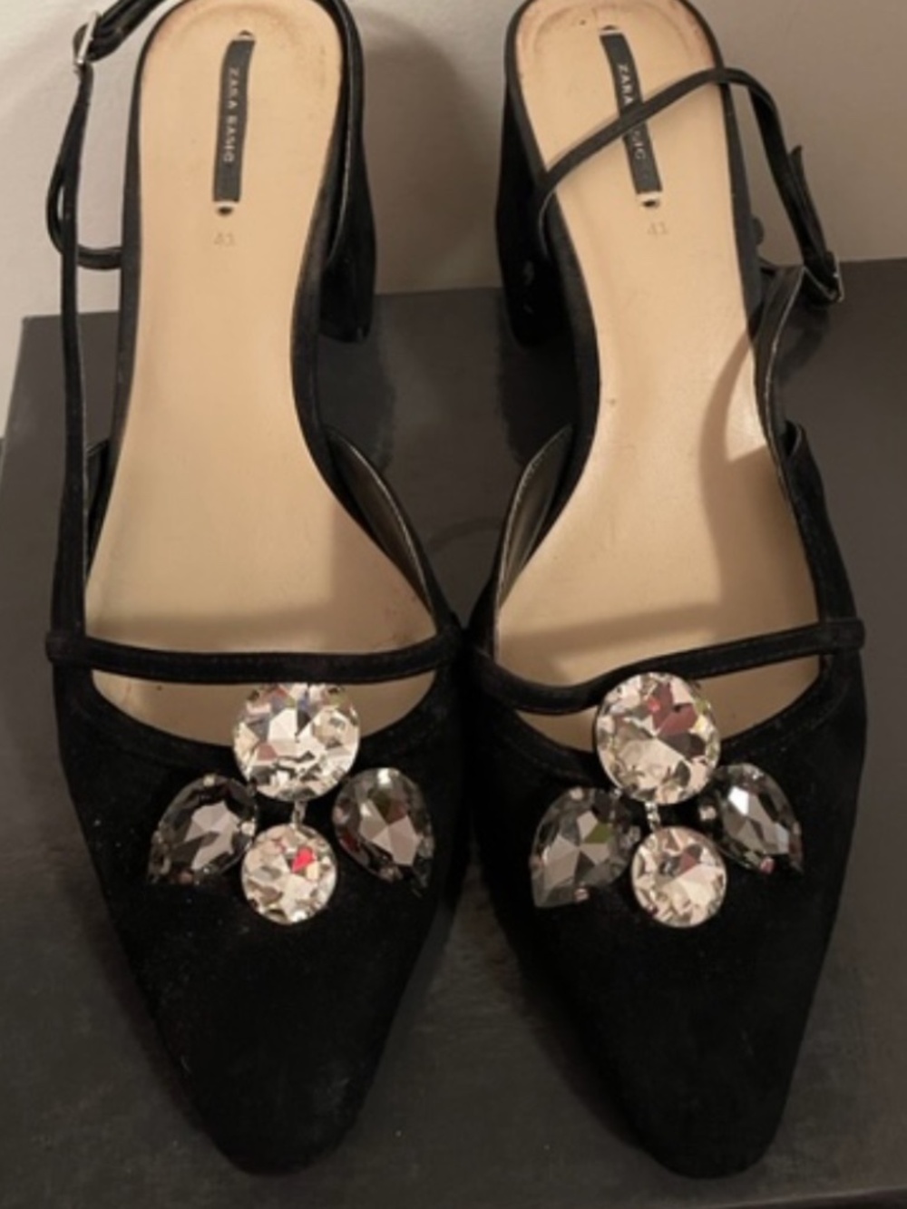 Elegant Zara shoes with crystal stones